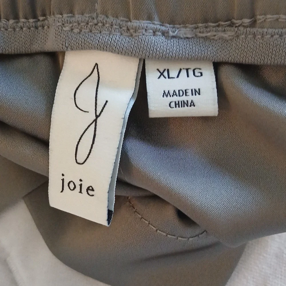 Joie Hunter Green NWOT Satin Light Luxury Flare Pants W Elastic/Tie- XL - Picture 7 of 8